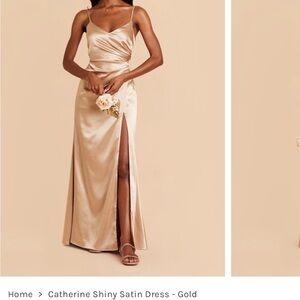 Birdy grey Catherine shiny gold satin dress. New